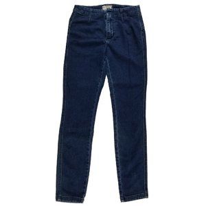 Free People High Rise Skinny Slimming Jeans Dark Indigo Wash Size 28